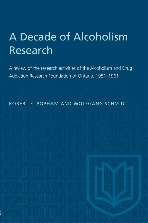 Produktbild: A Decade of Alcoholism Research