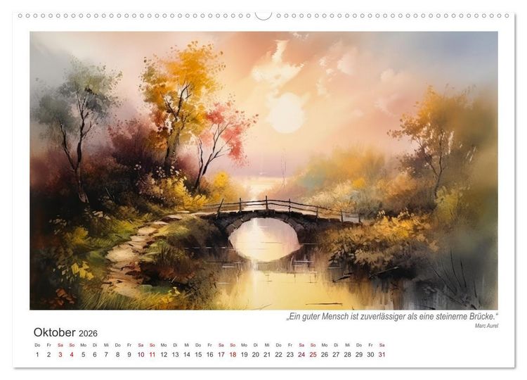 Produktbild: Br&uuml;ckenromantik (hochwertiger Premium Wandkalender 2026 DIN A2 quer), Kunstdruck in Hochglanz