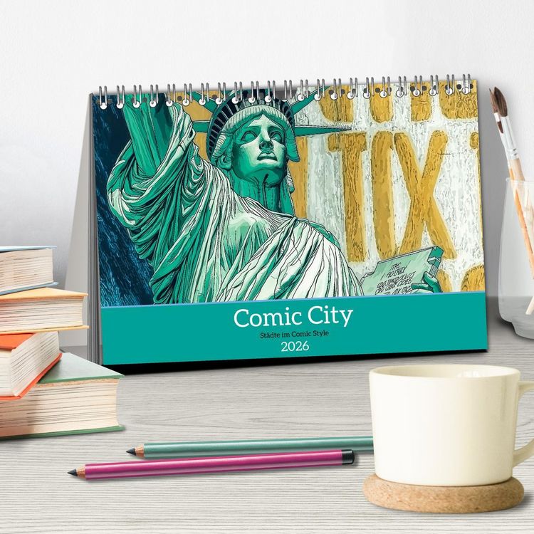 Produktbild: Comic City (Tischkalender 2026 DIN A5 quer), CALVENDO Monatskalender