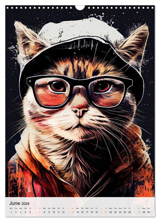 Produktbild: Hipster Cats (Wall Calendar 2026 DIN A3 portrait), CALVENDO 12 Month Wall Calendar