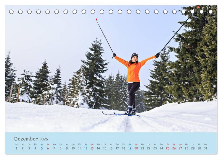Produktbild: Langlaufen - f&uuml;r K&ouml;rper und Seele (Tischkalender 2026 DIN A5 quer), CALVENDO Monatskalender