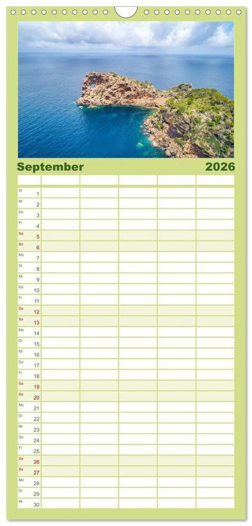 Produktbild: Familienplaner 2026 - Mallorca - einzigartige Luftbildaufnahmen mit 5 Spalten (Wandkalender, 21 x 45 cm) CALVENDO