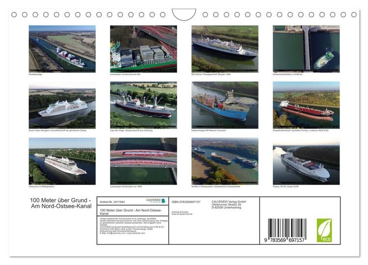 Produktbild: 100 Meter &uuml;ber Grund - Am Nord-Ostsee-Kanal (Wandkalender 2027 DIN A4 quer), CALVENDO Monatskalender