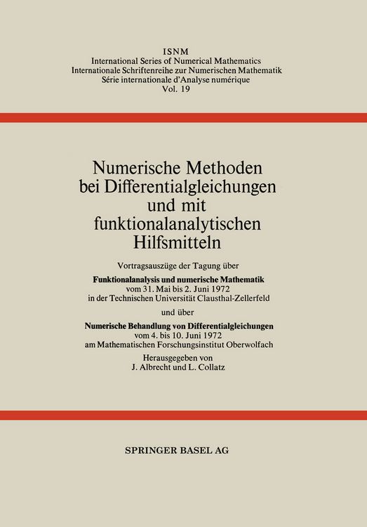 Produktbild: Numerische Methoden bei Differentialgleichungen und mit funktionalanalytischen Hilfsmitteln