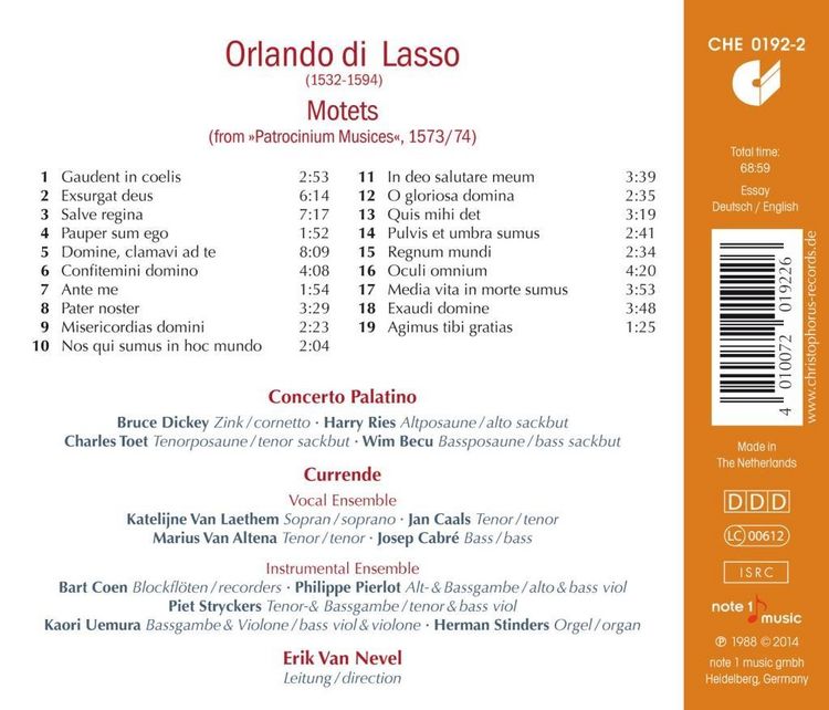 Produktbild: Orlando Di Lasso: Motets