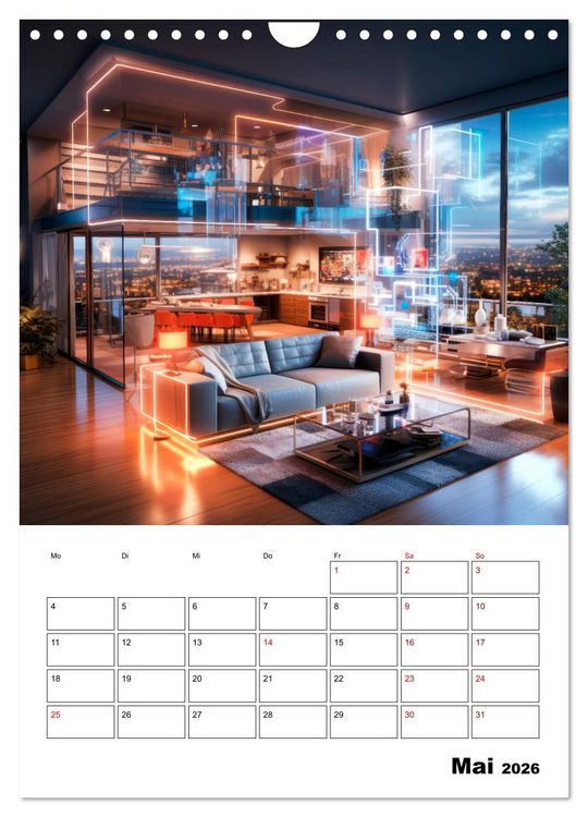 Produktbild: K&Uuml;NSTLICHE INTELLIGENZ Cooler Terminplaner (Wandkalender 2026 DIN A4 hoch), CALVENDO Monatskalender