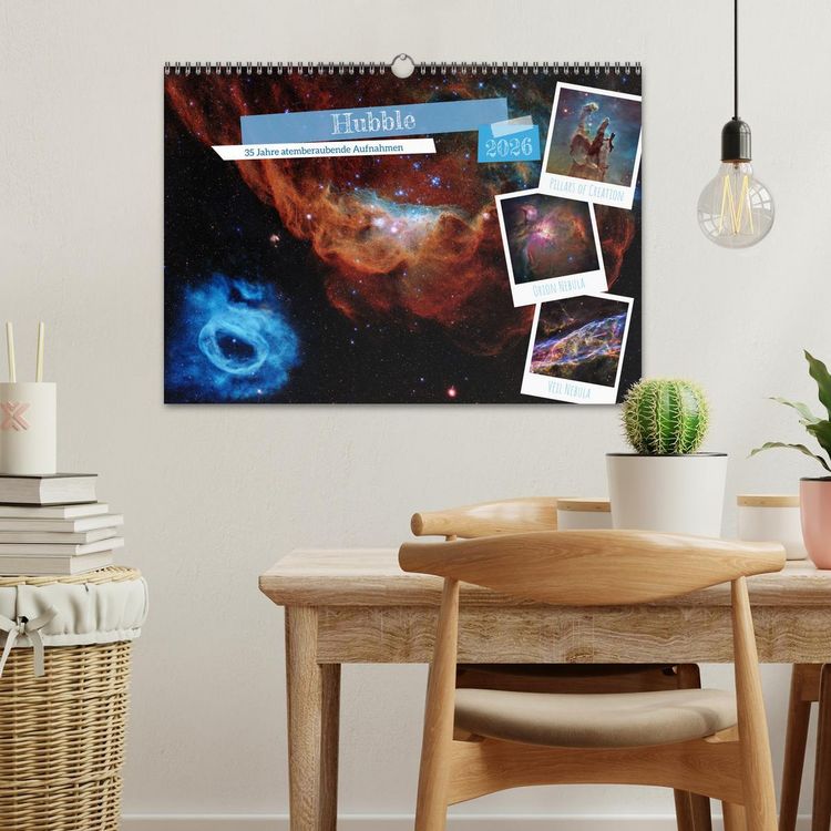 Produktbild: Hubble - 35 Jahre atemberaubende Aufnahmen (Wandkalender 2026 DIN A3 quer), CALVENDO Monatskalender