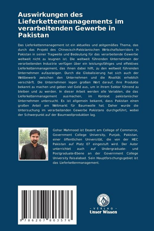 Produktbild: Auswirkungen des Lieferkettenmanagements im verarbeitenden Gewerbe in Pakistan