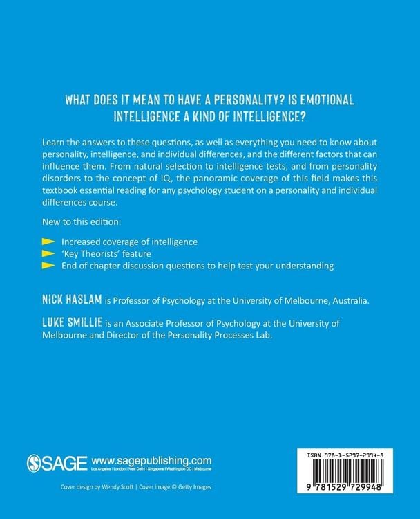 Produktbild: An Introduction to Personality, Individual Differences and Intelligence