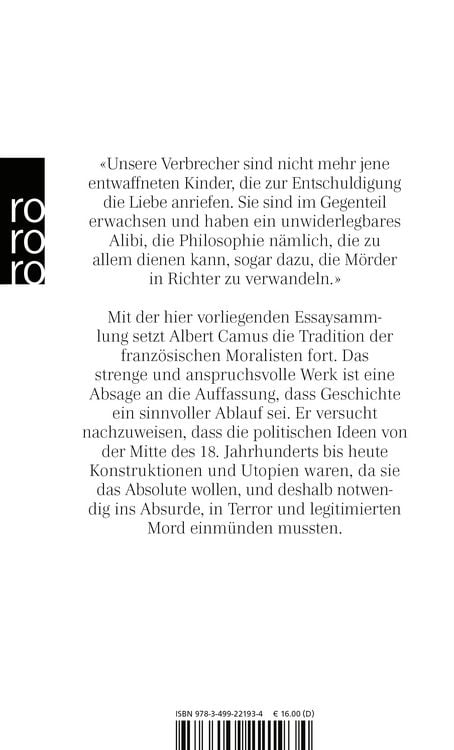 Produktbild: Der Mensch in der Revolte