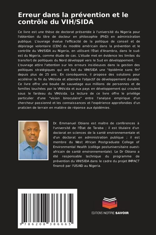Produktbild: Erreur dans la pr&eacute;vention et le contr&ocirc;le du VIH/SIDA