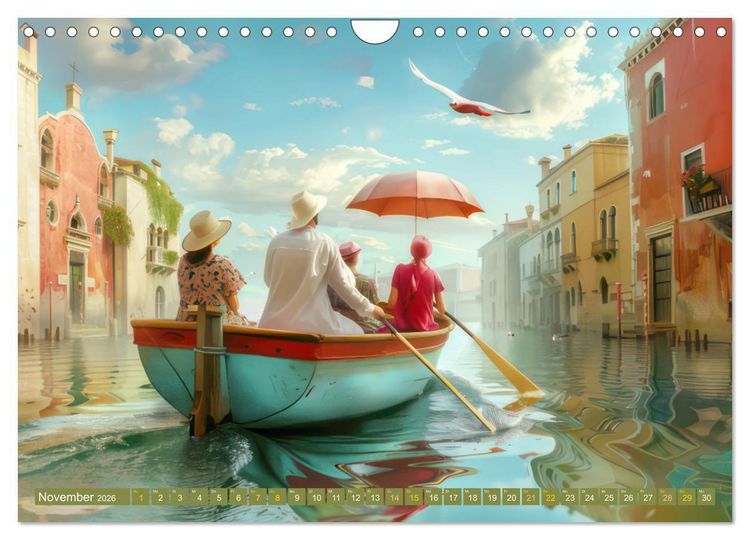 Produktbild: Theatralische surreale Szenen im venezianischen Stil (Wandkalender 2026 DIN A4 quer), CALVENDO Monatskalender