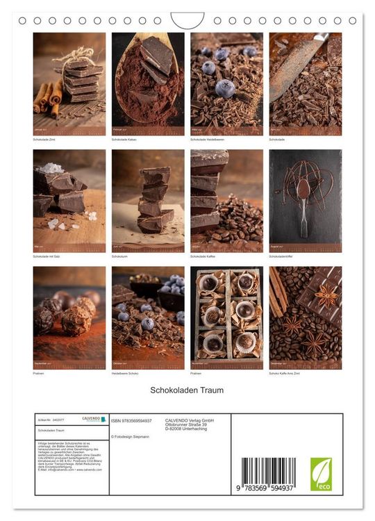 Produktbild: Schokoladen Traum (Wandkalender 2027 DIN A4 hoch), CALVENDO Monatskalender