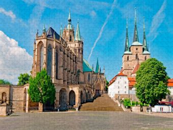 Produktbild: CALVENDO Puzzle Erfurt Dom | 1000 Teile Lege-Gr&ouml;&szlig;e 64x48cm Foto-Puzzle f&uuml;r gl&uuml;ckliche Stunden
