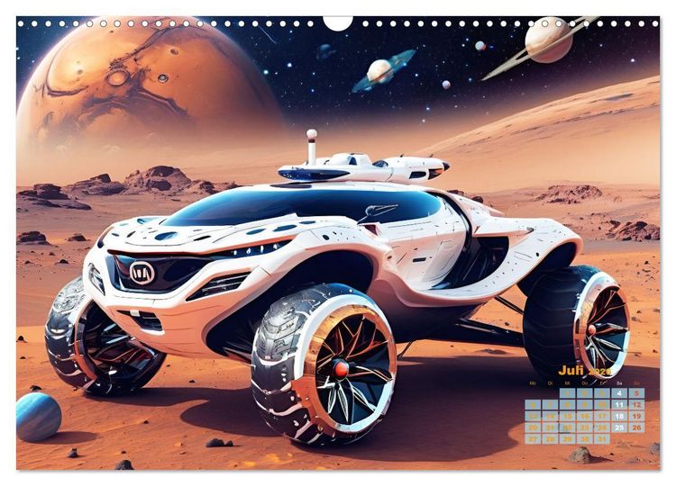 Produktbild: Im Weltall unterwegs - Verr&uuml;ckte Fahrzeuge im Universum (Wandkalender 2026 DIN A3 quer), CALVENDO Monatskalender
