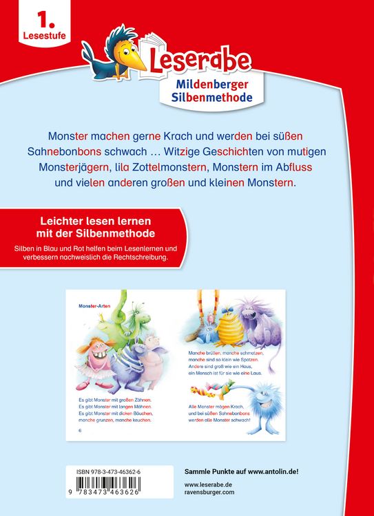 Produktbild: Leserabe mit Mildenberger Silbenmethode - Monstergeschichten