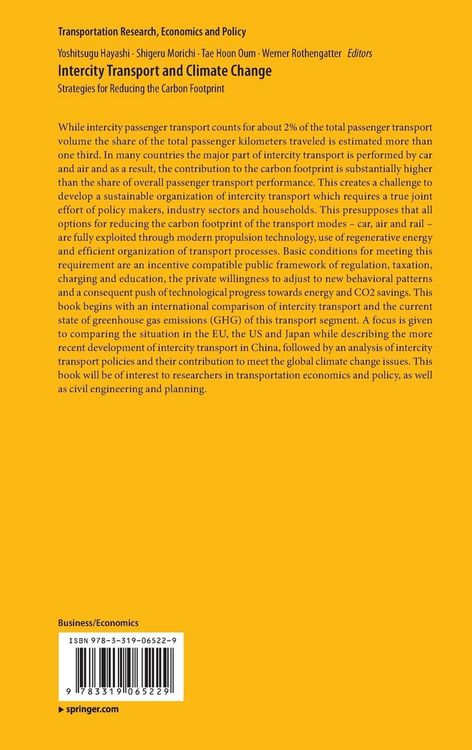 Produktbild: Intercity Transport and Climate Change