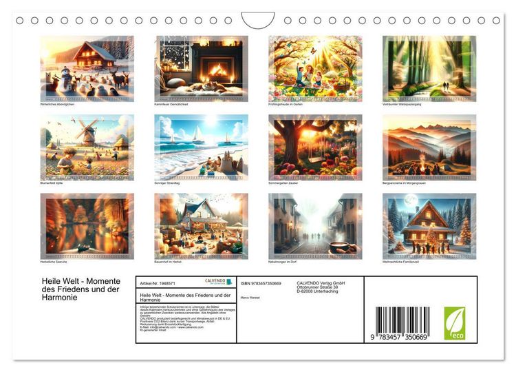 Produktbild: Heile Welt - Momente des Friedens und der Harmonie (Wandkalender 2026 DIN A4 quer), CALVENDO Monatskalender