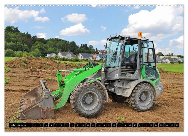 Produktbild: Baufahrzeuge auf der Baustelle (Wandkalender 2026 DIN A2 quer), CALVENDO Monatskalender