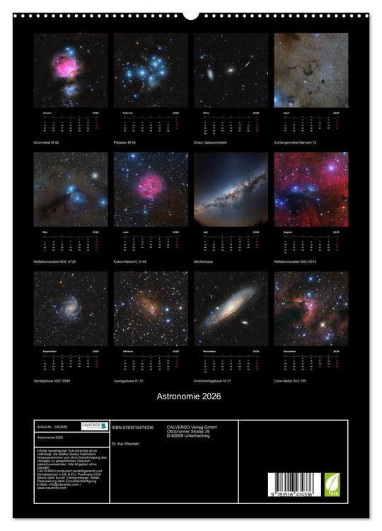Produktbild: Astronomie 2026 (hochwertiger Premium Wandkalender 2026 DIN A2 hoch), Kunstdruck in Hochglanz