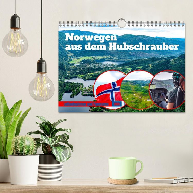 Produktbild: Norwegen aus dem Hubschrauber - Luftaufnahmen und Panorama (Wandkalender 2026 DIN A4 quer), CALVENDO Monatskalender