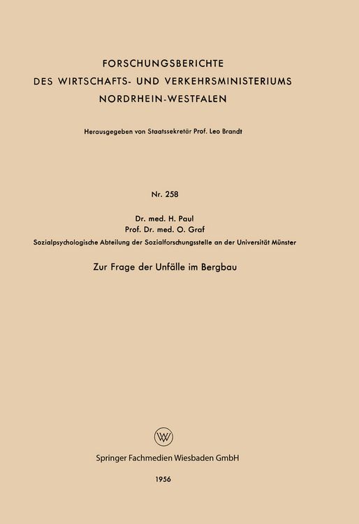 Produktbild: Zur Frage der Unf&auml;lle im Bergbau