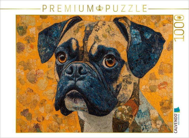 Produktbild: CALVENDO Puzzle Goldiger Boxer | 1000 Teile Lege-Gr&ouml;&szlig;e 64x48cm Foto-Puzzle f&uuml;r gl&uuml;ckliche Stunden