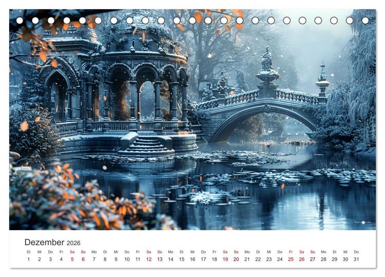 Produktbild: Verwunschene G&auml;rten - Eine Zeitreise (Tischkalender 2026 DIN A5 quer), CALVENDO Monatskalender