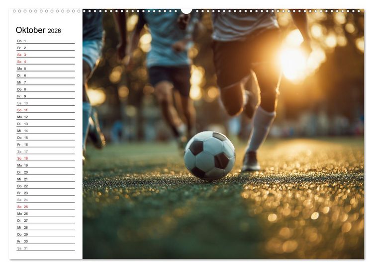 Produktbild: Fu&szlig;ball Kalender - Das Spiel unseres Lebens (hochwertiger Premium Wandkalender 2026 DIN A2 quer), Kunstdruck in Hochglanz