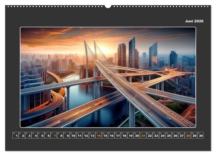 Produktbild: Zukunftsvision Megacity (hochwertiger Premium Wandkalender 2026 DIN A2 quer), Kunstdruck in Hochglanz