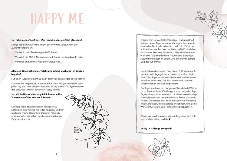 Produktbild: Happy me &ndash; Meine 10-Wochen-Tagebuch-Challenge mit Social-Media-Star Cali Kessy