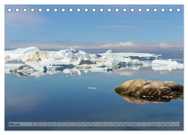 Produktbild: Gr&ouml;nland: Eisberge in der Disko Bucht (Tischkalender 2026 DIN A5 quer), CALVENDO Monatskalender
