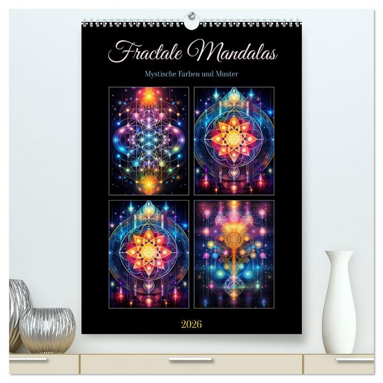 Produktbild: Fractale Mandalas (hochwertiger Premium Wandkalender 2026 DIN A2 hoch), Kunstdruck in Hochglanz