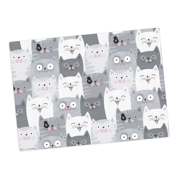 Produktbild: Tischsetmacher Tischset f&uuml;r Kinder Katzen-Konferenz, aus hochwertigem Vinyl , 44 x 32 cm
