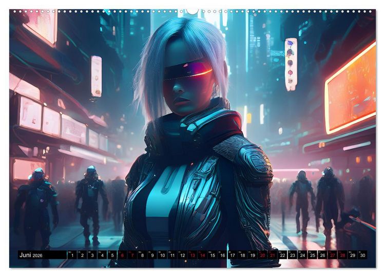 Produktbild: Cyberpunk (Wandkalender 2026 DIN A2 quer), CALVENDO Monatskalender