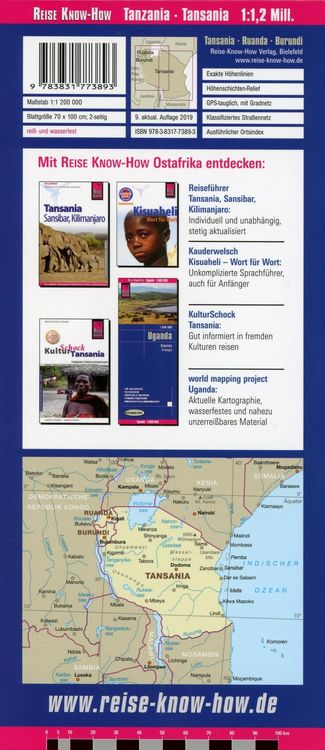 Produktbild: Reise Know-How Landkarte Tansania, Ruanda, Burundi (1:1.200.000)