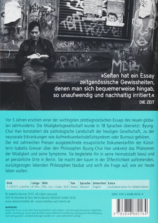 Produktbild: M&uuml;digkeitsgesellschaft - Byung-Chul Han in Seoul/Berlin