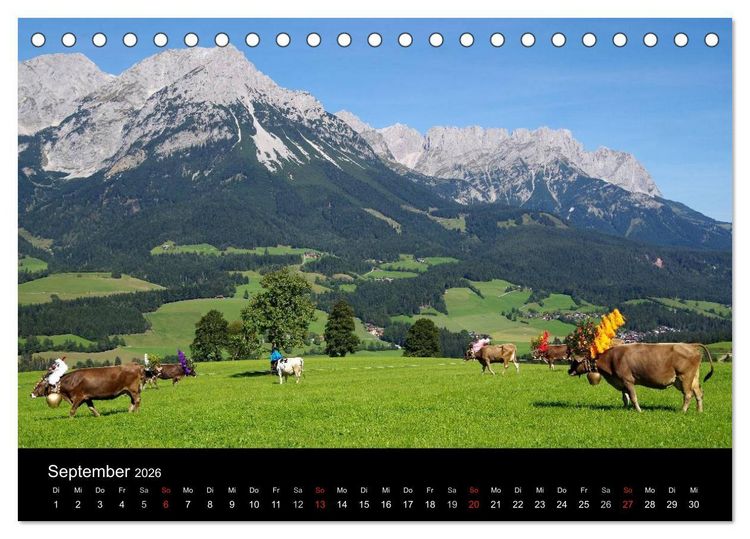 Produktbild: Almabtrieb in Tirol (Tischkalender 2026 DIN A5 quer), CALVENDO Monatskalender