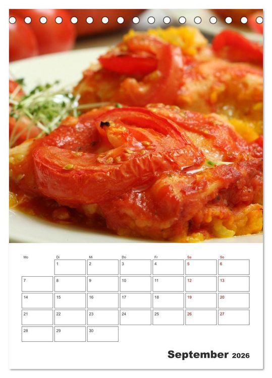 Produktbild: Leckeres mit Tomate (Tischkalender 2026 DIN A5 hoch), CALVENDO Monatskalender