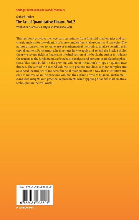 Produktbild: The Art of Quantitative Finance Vol.2