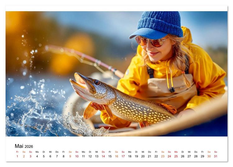 Produktbild: Jagd auf den Hecht (Wandkalender 2026 DIN A2 quer), CALVENDO Monatskalender