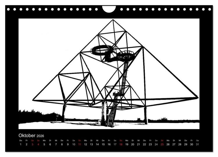 Produktbild: Ruhrpott und Niederrhein in Schwarzwei&szlig; (Wandkalender 2026 DIN A4 quer), CALVENDO Monatskalender