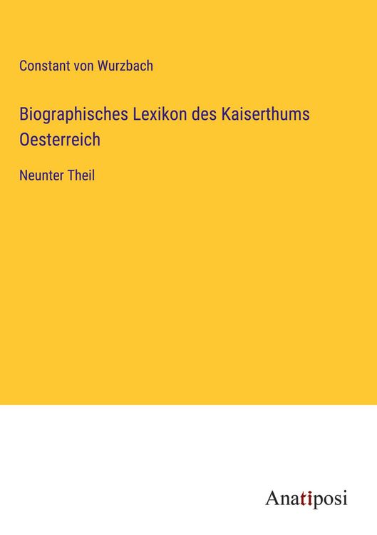 Produktbild: Biographisches Lexikon des Kaiserthums Oesterreich
