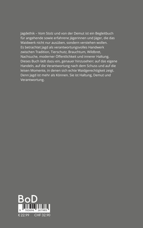 Produktbild: Jagdethik - Vom Stolz und von der Demut