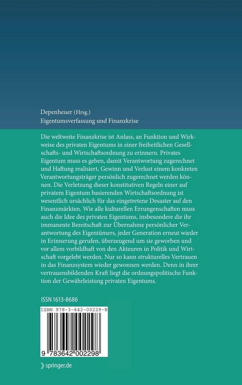 Produktbild: Eigentumsverfassung und Finanzkrise