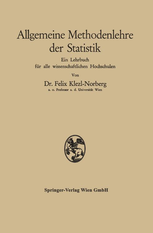 Produktbild: Allgemeine Methodenlehre der Statistik