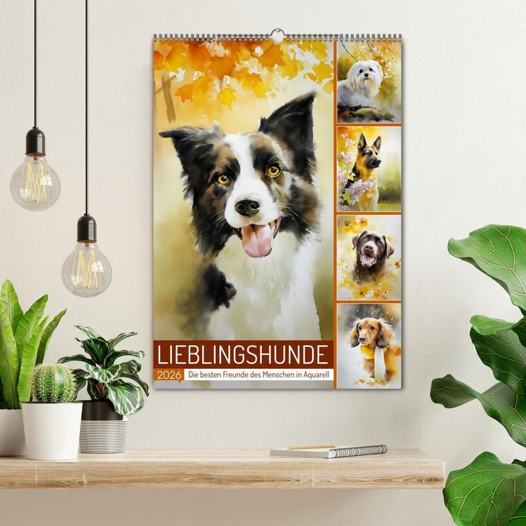 Produktbild: Lieblingshunde (Wandkalender 2026 DIN A2 hoch), CALVENDO Monatskalender