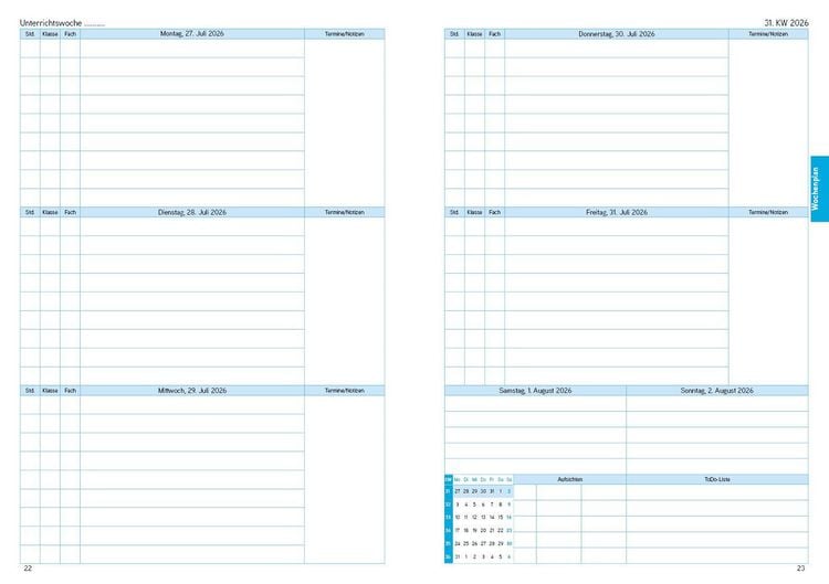Produktbild: Lehrerkalender - Planer f&uuml;r Lehrerinnen und Lehrer 2026/27