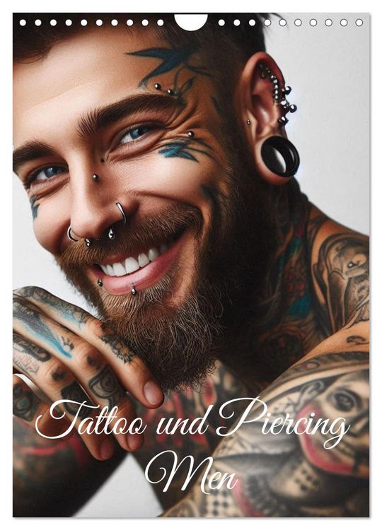 Produktbild: Tattoo und Piercing Men (Wandkalender 2026 DIN A4 hoch), CALVENDO Monatskalender