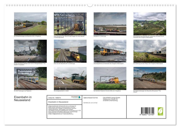 Produktbild: Eisenbahn in Neuseeland (hochwertiger Premium Wandkalender 2026 DIN A2 quer), Kunstdruck in Hochglanz